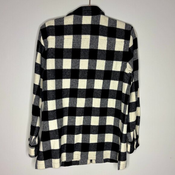 Ralph Lauren Buffalo Plaid Full Zip 100% Wool Flannel Shacket Jacket Medium M - Picture 7 of 8